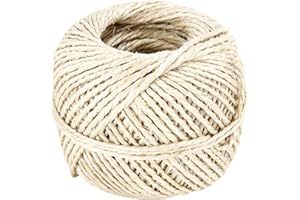 GREENGERS - Ficelles de Jardinage, Ficelle de Sisal en Fibre Naturelle - 1 Bobine - Longueur : 45M - Idéal pour Lier, Nouer, Attacher - Adapté pour structurer des Plantes grimpantes