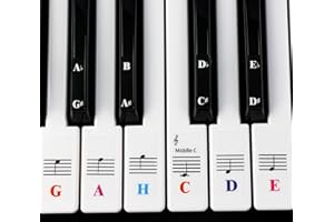 QMG Adhesivo para piano con 61 teclas, transparente y extraíble