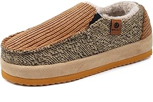 ONCAI Zapatillas de Casa Hombre sarga de algodón Pantuflas de Fieltro Cerradas Atrás de Pana Invierno Zapatos Yoga Mat Suela Antideslizante Goma Interior y Exterior Talla 40-48