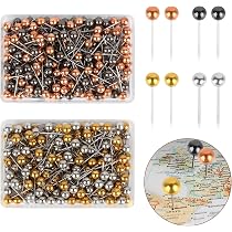Pinnadeln 100 Stück Mit Aufbewahrungsbox – Roségold, 20 Mm Lang, Für Pinnwand, Kork & Landkarten