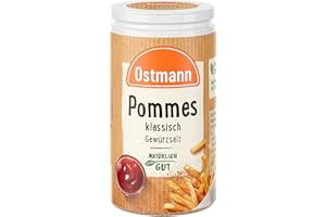 ‎OSTMANN Ostmann Gewürze - Pommes Gewürzsalz | Für würzig-pikante Pommes und weitere Kartoffelgerichte | Recyclebare, nachfüllbare Streudose | 70 g im Streuer