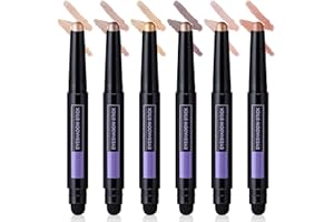 KIMUSE 6PCS Shimmer Cream Eyeshadow Stick,Brightener Eyeshadow Pencil Crayon,Waterproof Eye Shadow Stick Sets with Crease-proof, Smudge-proof and Long Lasting Eye Shadow Make Up