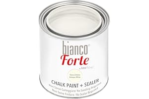 Bianco Forte - Antikweiß - (250ml) - 2-in-1 Kreidefarbe & Versiegelung: Hochbeständige Farbe für Möbel, Schränke, Wände & Türen – Schnelltrocknend, Innen/Außen, Mattes Finish, Einfache Anwendung