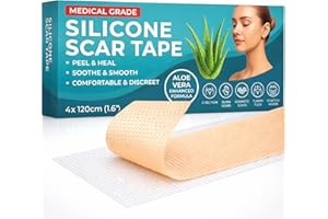 TARGET CONTROL Medical Grade Silicone Scar Tape Aloe Vera Infused | 4cm x 1.2M | Silicone Scar Sheets for After Surgery C Section Recovery, Wrinkles Removal, Face Treatment Gel Patches/Plasters
