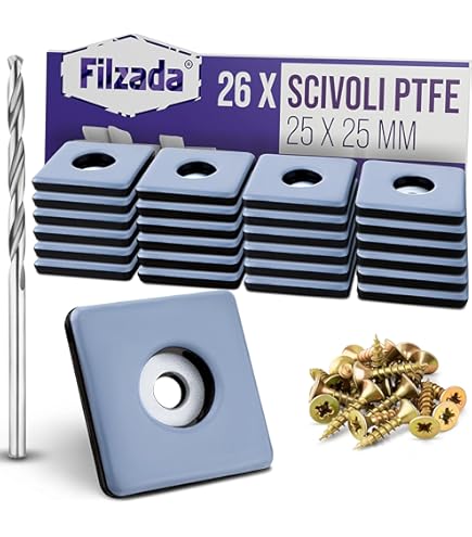 Feltrini In Teflon Per Mobili - 4 Pezzi, Ø50mm, Con Viti, Protezione Pavimento - Foto 3