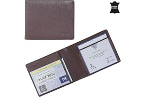 RHB Genuine Leather Disabled Blue Badge Holder with Timer Wallet – Secured Disability Parking Permit Cover with Hologram Protection (Timer not Included) (Burgundy Pebble Grain)