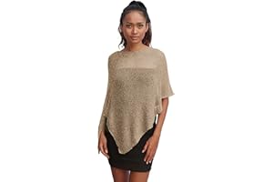 creazioni unique Poncho Bolardo de Mujer Elegante de Ceremonia o Noche - Poncho Mujer Verano y Primavera de Red de Viscosa Térmica con Esencia de Flor de Cerezo