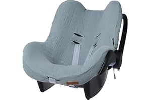 BO Baby's Only - Maxi Cosi Bezug Babyschale Breeze - Gruppe 0+ - Atmungsaktiven Babyschalenbezug - Schonbezug für Autositz - 3-Punkt-Gurte - Sommerbezug für Jungen und Mädchen - Stonegreen