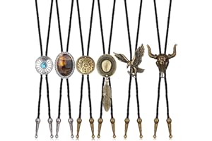 YADOCA 6 sztuk krawatów bolo dla mężczyzn i kobiet, turkusowe, western, kowbojski, skórzany krawat, akcesoria do kostiumu na Halloween