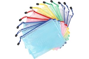 Kasimir Bolsa Archivo Cremallera A5,Bolsas con Cremallera,carpeta fundas plastico,Bolsa de Documentos de zip 5 colores con cremallera,malla bolsa de archivo impermeable para oficina,permite cuelgue