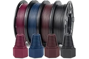 iSANMATE Ulepszony pakiet włókien węglowych PETG, włókno węglowe, 1,75 ± 0,02 mm, PETG Bundle, wypełnienie nicią 20% włókna węglowego, filament PETG 250 g x 4, czerwony/niebieski/brązowy/czarny