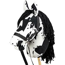 Cheval à Bâton SKIPPI Blanc Realiste - Hobby Horse Avec Licol, Rênes, Pour Enfants 3+, Polyester