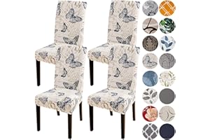 ‎HZDHCLH HZDHCLH Stuhlhussen, Schonbezüge, dehnbar, abnehmbar, waschbar, kurz, für Hotel, Esszimmer, Zeremonie (Schmetterling, 4 Stück)