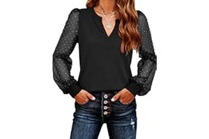 Pawate Spitzen Oberteile Damen Bluse elegant Langarm Shirts Herbst Tunika Tops