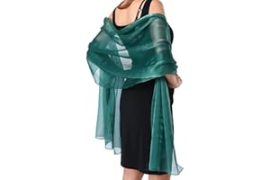 YKDLLF Stola da donna in chiffon elegante leggera morbida grandi dimensioni Stola Donna Cerimonia Raso Poliestere Elegante Cerimonia Scialle Oro Argento Colorato