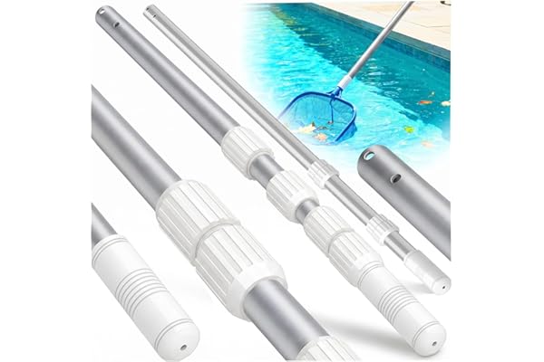 KESSER® Perche télescopique de Piscine en Aluminium Perche de Piscine | Tige pour Le Nettoyage de Piscine en 3 Parties | réglable de 1,20 m à 3,60 m | Résistant aux intempéries et Stable, Argent