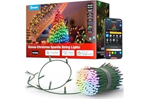 Govee Christmas Sparkle String Lights, Décorations de Noël d'Intérieur, Lumières RGBWIC de 20M avec 250 LEDs, Plus de 140 Modes de Scène, Contrôle Intelligent par Application avec Alexa