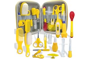 Babypflegeset Neugeborene, MKNZOME 14 teilige Baby Pflegeset Baby Erstausstattung Neugeborene mit Tragetasche Baby Nasensauger Nagelpflegeset für Säugling Kleinkind Gesundheitswesen & Pflege