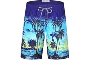 APTRO Costumi Pantaloncini da Bagno Uomo Mare Surf Piscina Stampa Hawaiana Estiva Grande Asciugatura Rapida con Fodera in Rete
