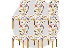 ZHILING Stuhlhussen Bezüge Set von 6 Super Fit Stretch abnehmbare waschbare Esszimmerstuhl Protector Cover Sitzbezug für Hotel, Esszimmer, Zeremonie, Bankett Hochzeitsfeier(Rotes gelbes Rattan)