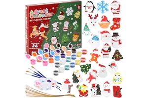 YEEGNAR Calendario de Adviento 2024 Juego de colorear para niños, Calendario Navideño de 24 días Cuenta Atrás DIY Artes Creativas y Manualidades, Calendario de Adviento Navidad Juguetes Regalos para Niños