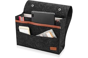SZSIQI (Black) Storage Bag, Bedside Storage Bag, Felt Hanging Non-slip Bedside, Suitable for Rail Sofa Bunk Magazine Mobile Phone Remote Control Hold
