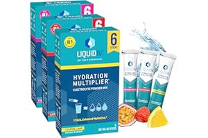 Liquid I.V. Hydration Sachets | Lemon Lime + Passion Fruit + Strawberry | Electrolyte Powder Mix | 3 Pack (18 Sticks) | 7 Vitamins and Minerals | Vegan