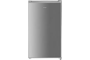 homeX CS1014-S Kühlschrank | 90L Gesamt-Nutzinhalt | Freistehend | Cool-Zone | Mit Gemüsefach | Temperaturregelung | Silber