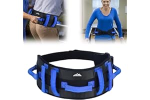 supregear Cinturón de Marcha - Ayuda de Transferencia Antideslizante con 7 Asas y Hebilla de Liberación Rápida, Ideal para Cuidado de Personas Mayores, Negro