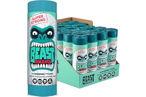 BEAST BIN BAGS, Mega Pack, 20 Rolls of 10 x 30 Litre Bags (Total 200 Bags) - Made From 100% Recycled LLDPE - Incredibly Strong, Tall and Slim Drawstring Pedal Blue Bin Bags