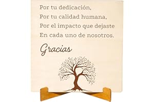 CUBIBOO ART 14x14 CM Tarjeta de Agradecimiento Arbol Regalo Personalizado - Detalles Compañeros de Trabajo y Fin de Curso