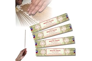 ‎AQASHA 4X Räucherstäbchen Set Original Satya Verschiedene Düfte | Räucherwerk (Weißer Salbei)