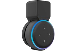 Stouchi Echo Dot Soporte de Pared Compatible con Echo Dot 3ª generación Socket Hanger Bracket Case, gestión de Cable integrada, Puerto de Audio Disponible (Negro)