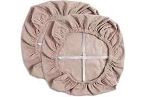 Yikko Fundas de asiento impermeables de alta densidad a cuadros jacquard ekedalen para comedor, bar, decoración de bodas, fundas de cojín elásticas y lavables (2, marrón claro)