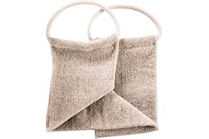 Loelle Hemp Exfoliating Mitt & Strap – Full Body Exfoliator Mitt and Back Scrubber Designed for Men, Reusable Dead Skin Remover, Made from Hemp, Linen & Cotton, Suitable for All Skin Types