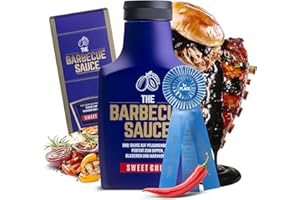 ‎THE BARBECUE SAUCE ORIGINAL REZEPTUR THE BARBECUE SAUCE "SWEET CHILI" | BBQ Sauce auf Pflaumenbasis | Fruchtig rauchige Grillsauce | World Champion BBQ Soße mit Chili | Perfekt als Dip, Glasur & Marinade | GELD-ZURÜCK GARANTIE | 390g