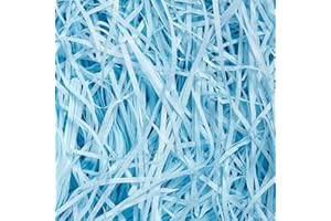 JEEMOOTOWN 500g Carta Tagliuzzata per Regali - Blu/Azzurra - Paglia per Cesti - Ideale Paglia Confezioni per Scatole Regalo