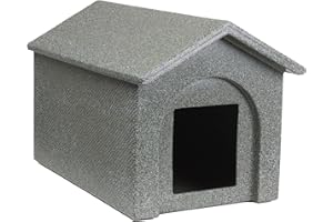Kitty Kottage - Plastic Waterproof Cat House/Outdoor Cat Shelter/Den/Kennel - Made in Sheffield (UK) (Green Granite, One Size)