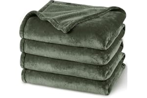 PHF Kuscheldecke Flauschig Fleecedecke 220x240cm - Oeko-Tex Weich Warm Wohndecke, Decke Blanket für Couch Sofa Bett, Tagesdecken & Kuscheldecken, Sofa überwurfdecke, Olivgrün