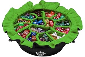 CardKingPro Immense - OCD Edition - Sacs à dés avec 15 Poches - Noir/Vert - Capacité + de 200 dés - Idéal pour Les collectionneurs [Conception Brevetée]
