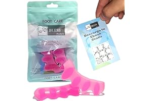 JG BLESS PRODUCTS JG BLESS | Separador Dedos Pies - Gel Mejorado (2 Ud) Tamaño Universal - 0% BPA - Separador para dedos de Silicona - Alienador Dedos Natural - Corrector dedos pies - Juanetes -Toe Spacer. ROSA