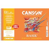 Canson Basik Drawing A4+ 130g Album Esp Mic White Natural Smooth 20 Sheets