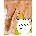 Inkbox Temporary Tattoos, Semi-Permanent Tattoo, One Premium Easy Long Lasting, Waterproof Temp Tattoo with For Now Ink - Lasts 1-2 Weeks, Astrological Aquarius, 1 x 1 in