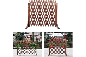 FWTXZTER Recinzione a Traliccio Estensibile, Siepe di Legno Artificiale, Recinto Grigliato di Legno Pieghevole Autoportante, Piante Rampicanti e Fiori di Sostegno in Giardino Patio, Balcone