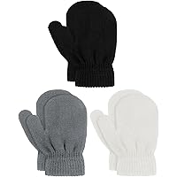 QKURT 6 paar warme winterhandschoenen voor kinderen, effen, pluche handschoenen voor kinderen, peuters, elastische handschoenen voor jongens en meisjes, 4-10 jaar, Meerkleurig, 4-10 años