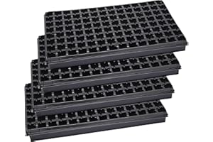 Garronda Confezione da 4 Semenzaio germinazione Vassoio Germinazione per Semi di Coltivazione di Piante da Interno Mini Serra GD-0066 (53x32 cm; 112 Cellule; Nero)