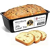 Wrenbury Pro 2lb Loaf Tin with 10 Year Guarantee - Carbon Steel Large Bread Pan 1kg for Baking Delicious Lemon Drizzle Cake -