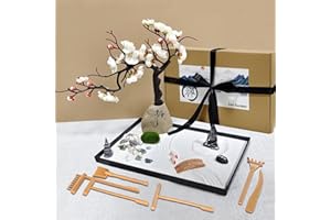 LuXianYS Zen Garden,Kit da giardino giapponese Zen per scrivania,mini tavolo Zen Sand Garden Kit,Giapponese Mini Rock Garden Meditazione Set Regalo per Home Office Decorazione