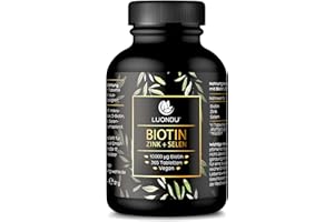 ‎LUONDU Biotin hochdosiert - 10.000 mcg pro Tablette (365 vegane Tabletten 1 Jahr) - Biotin Zink Selen Komplex - Biotin für Haare, Haut und Nägel