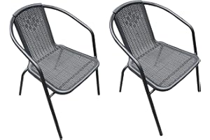 ‎LC GARDEN LC Garden »Garvista« 2er Stuhl Set Bistrostuhl Stapelstuhl in schwarz, Terassenstuhl, stapelbarer Gartenstuhl mit Stahlgestell, Pulverbeschichtet